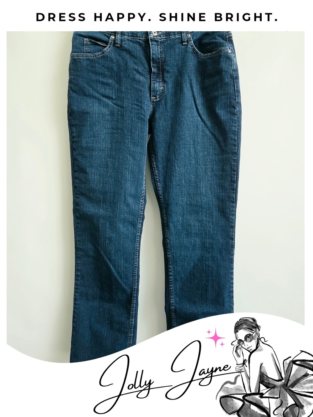 Vintage, Riders by Lee Dark Blue Straight-Leg Jeans